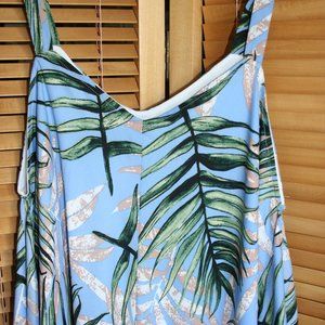 Alchemy Threads Dress with Blue and Black Fern Leafs Size L